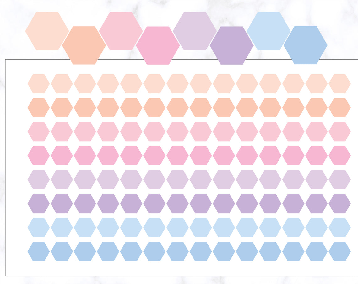 112 Hexagon Stickers