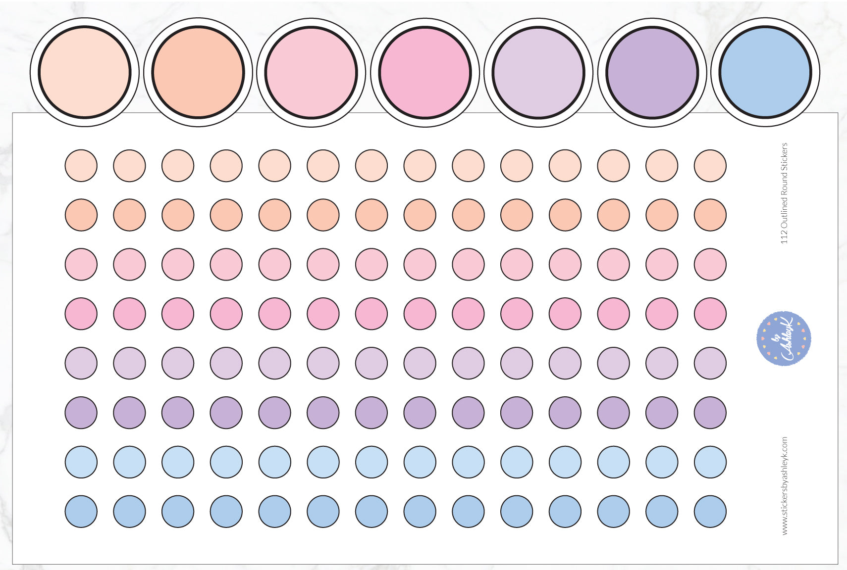 112 Outlined Dot Planner Stickers