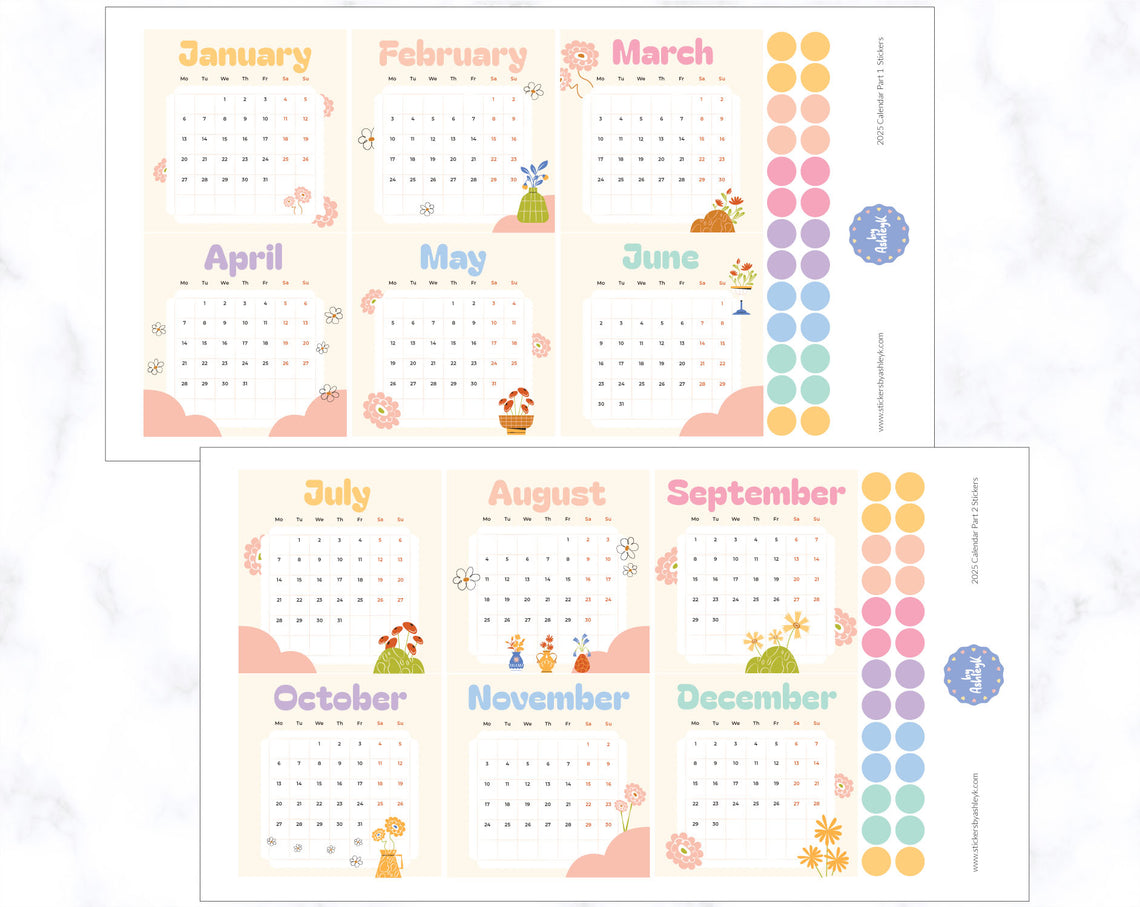 2025 Calendar Planner Stickers
