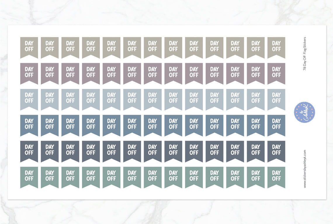 78 Day Off Flag Stickers - Beige Neutral
