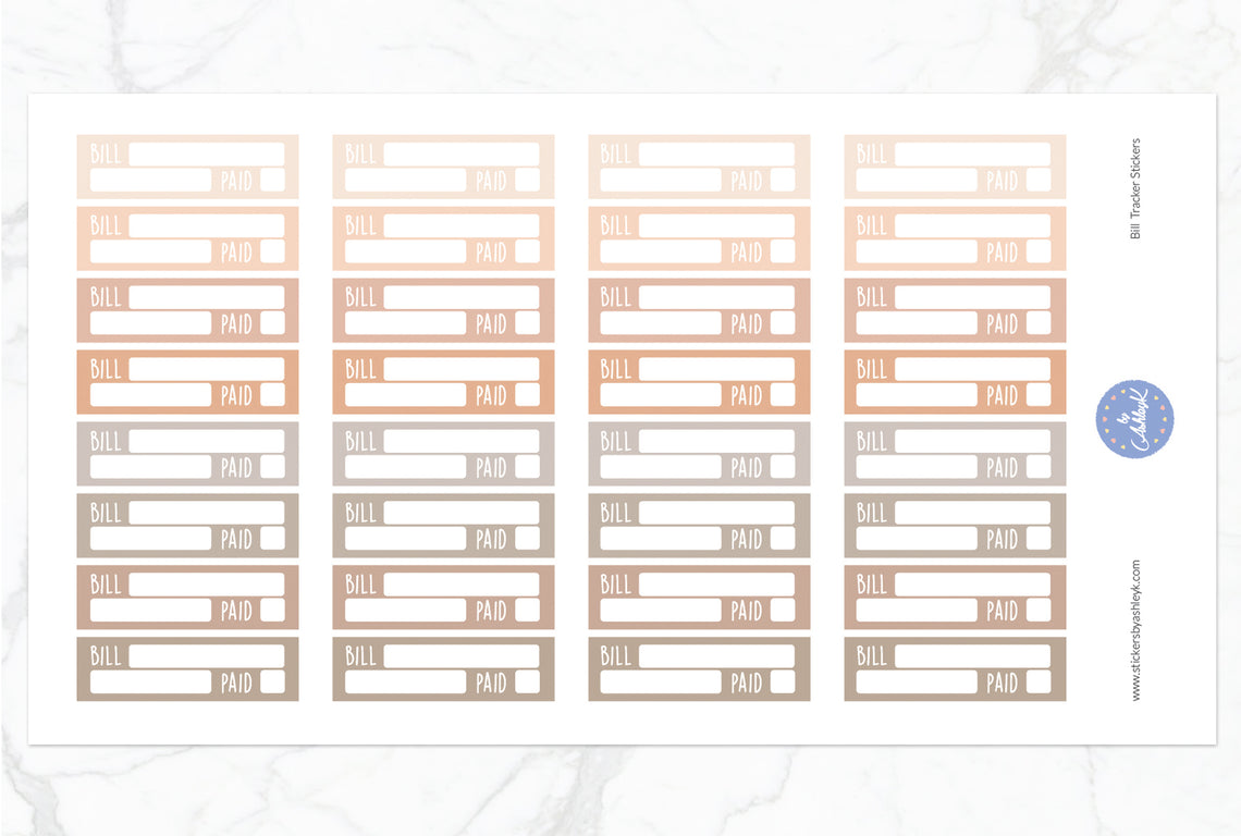 Bill Tracker Stickers - Beige Neutral