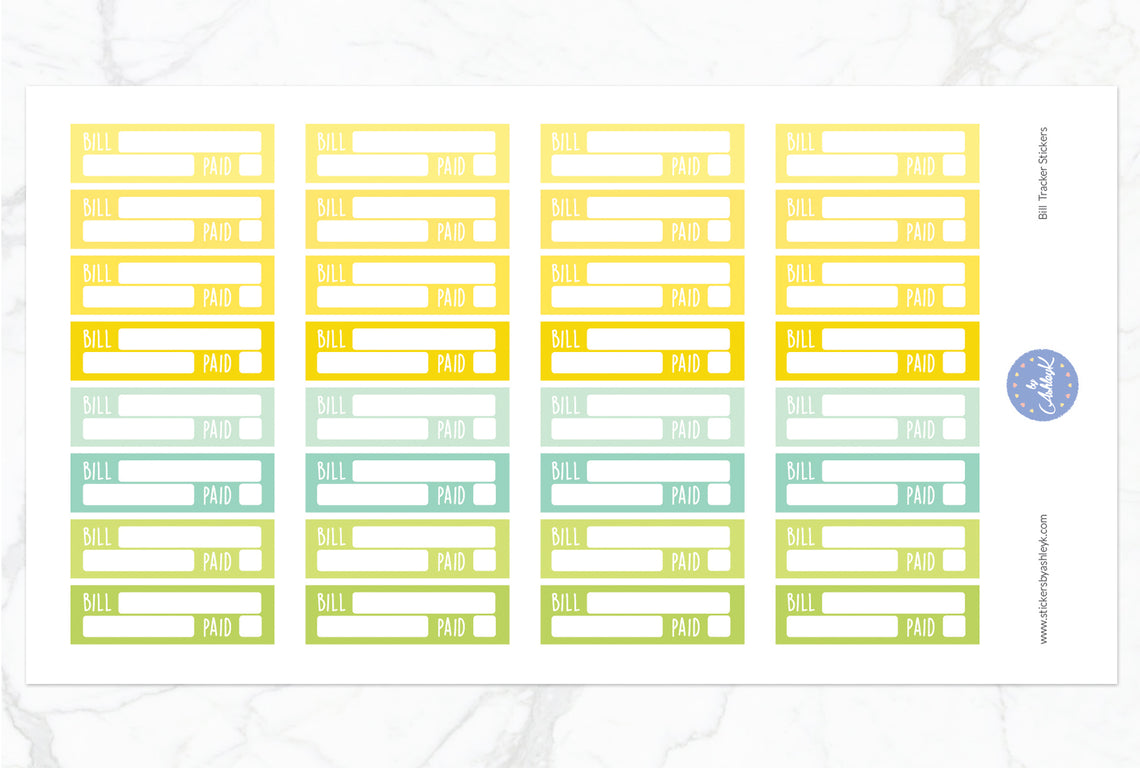 Bill Tracker Stickers - Lemon&Lime