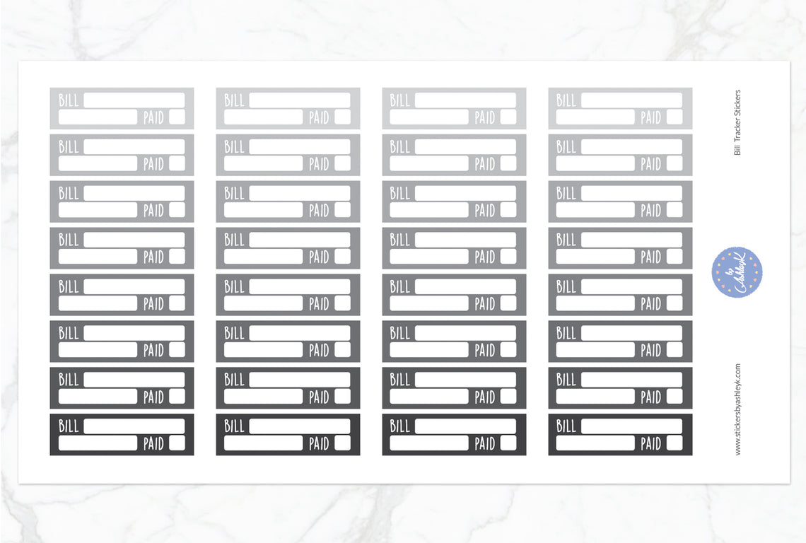 Bill Tracker Stickers - Monochrome