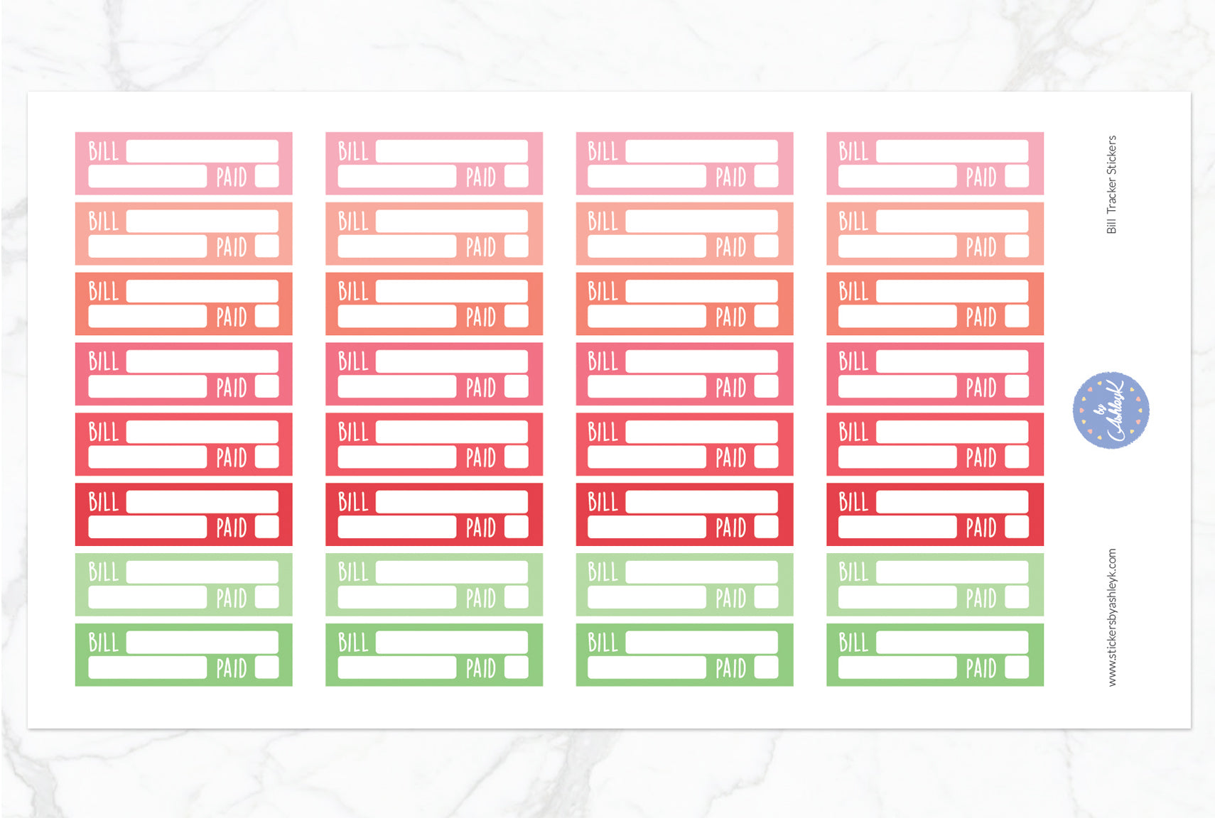 Bill Tracker Stickers - Strawberry