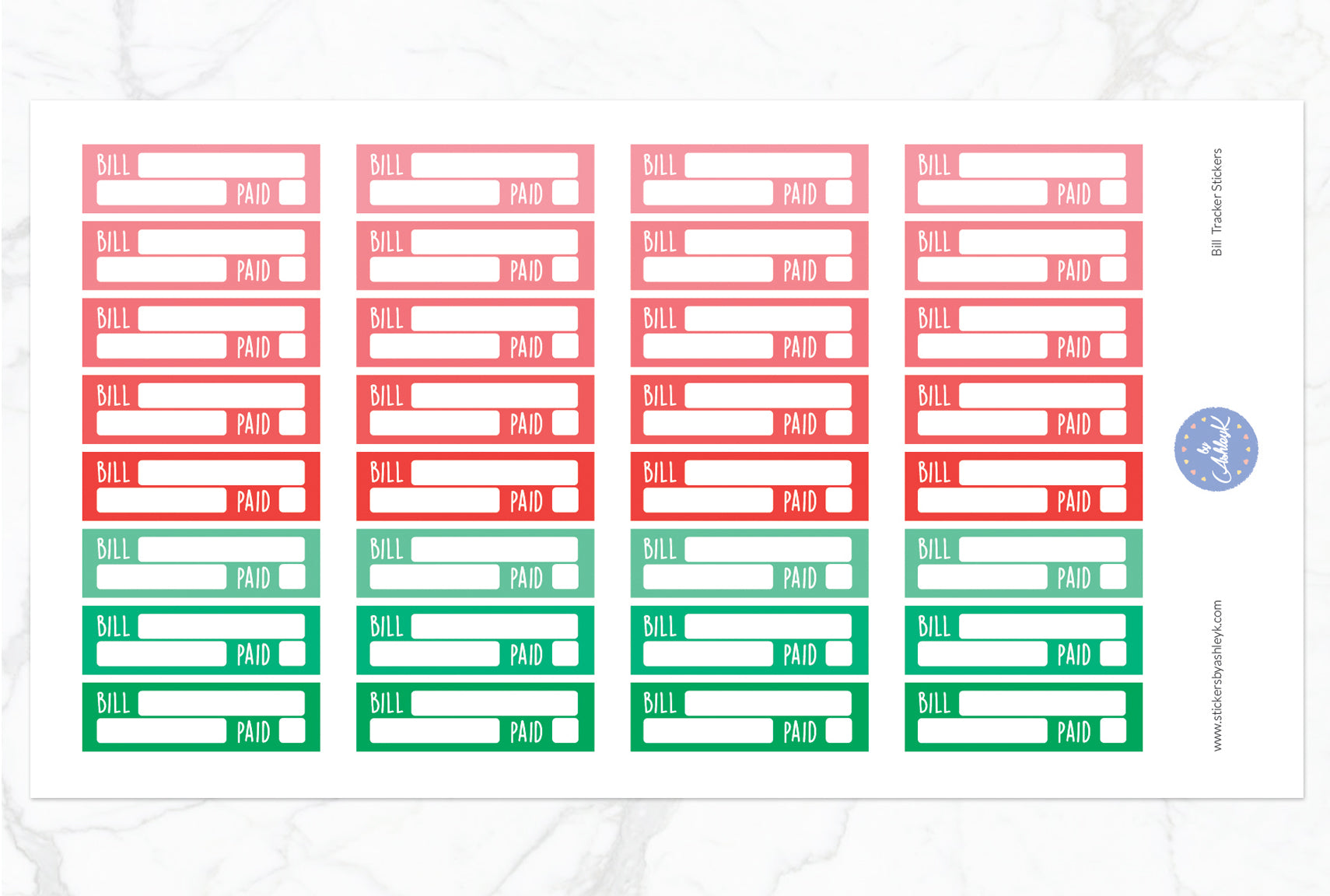 Bill Tracker Stickers - Watermelon