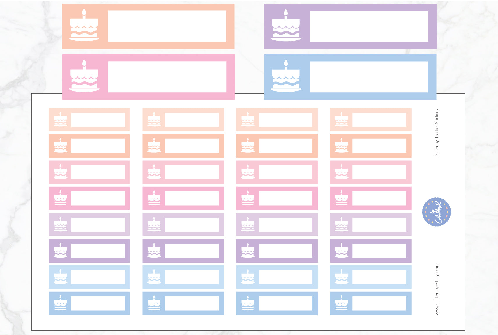 Birthday Tracker Planner Stickers