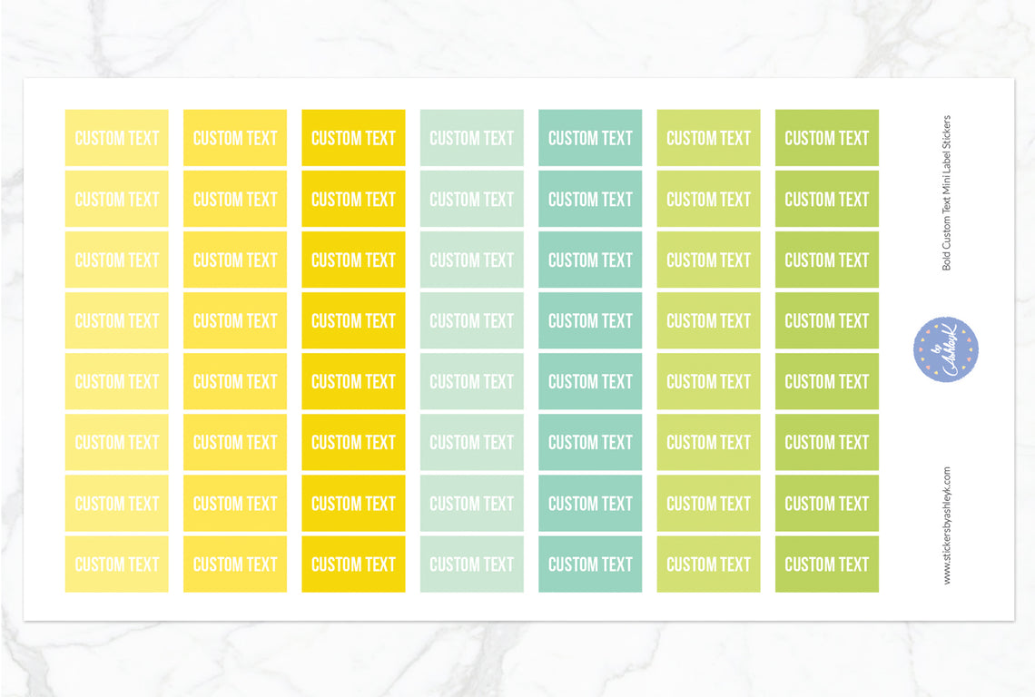 Bold Custom Text Mini Label Stickers - Lemon&Lime