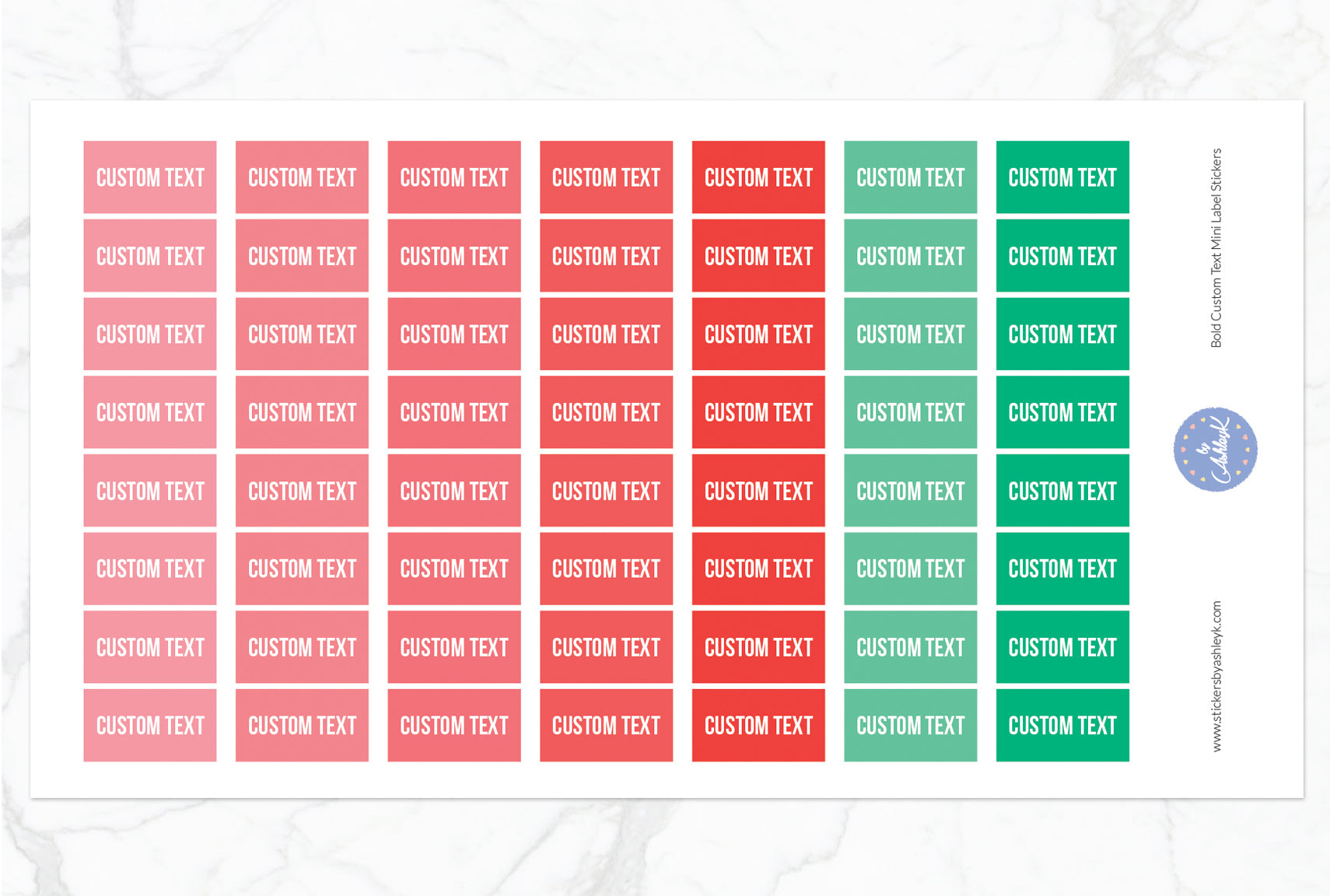 Bold Custom Text Mini Label Stickers - Watermelon