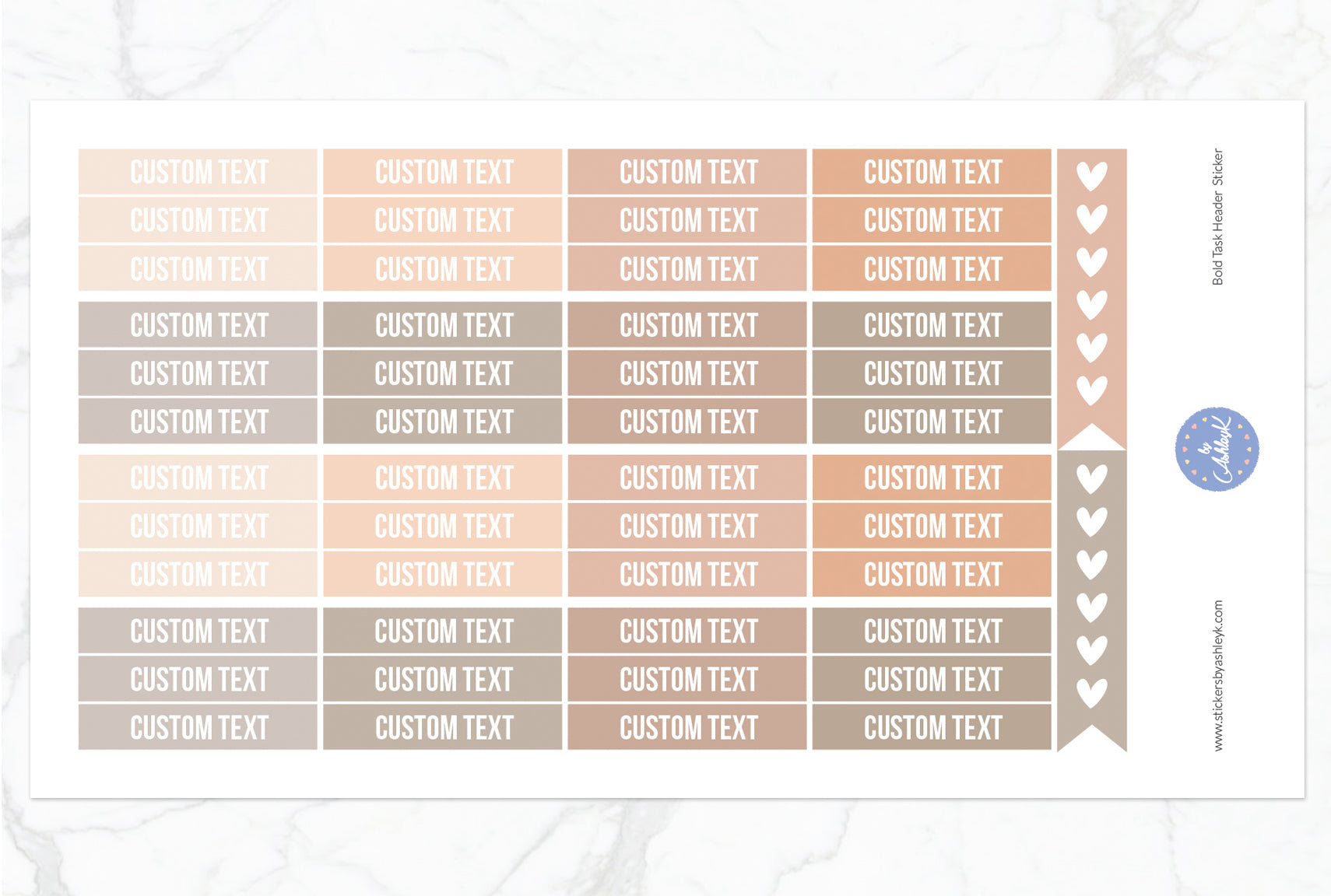 Bold Custom Header Stickers - Beige Neutral