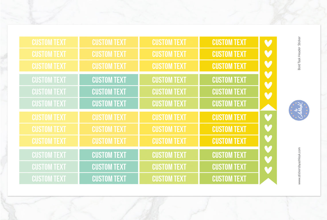 Bold Custom Header Stickers - Lemon&Lime