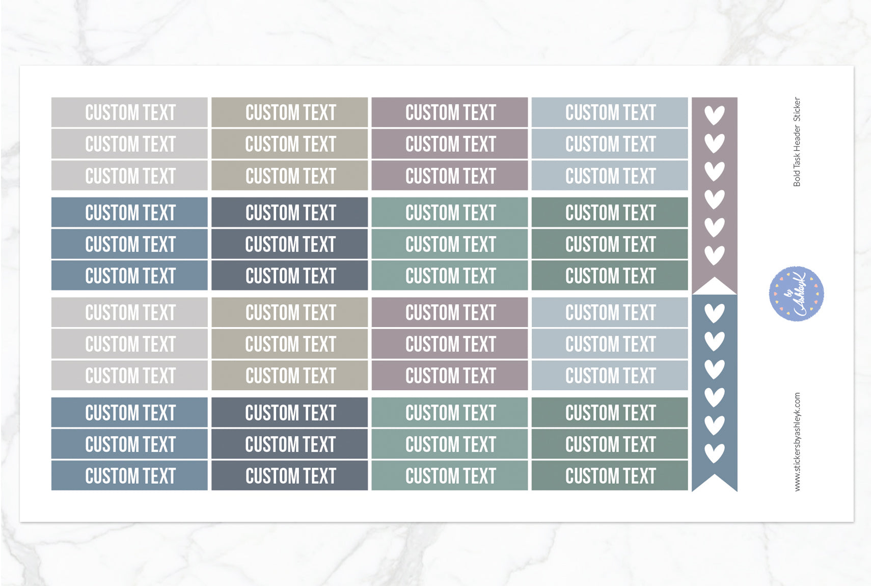 Bold Custom Header Stickers - Modern Neutral
