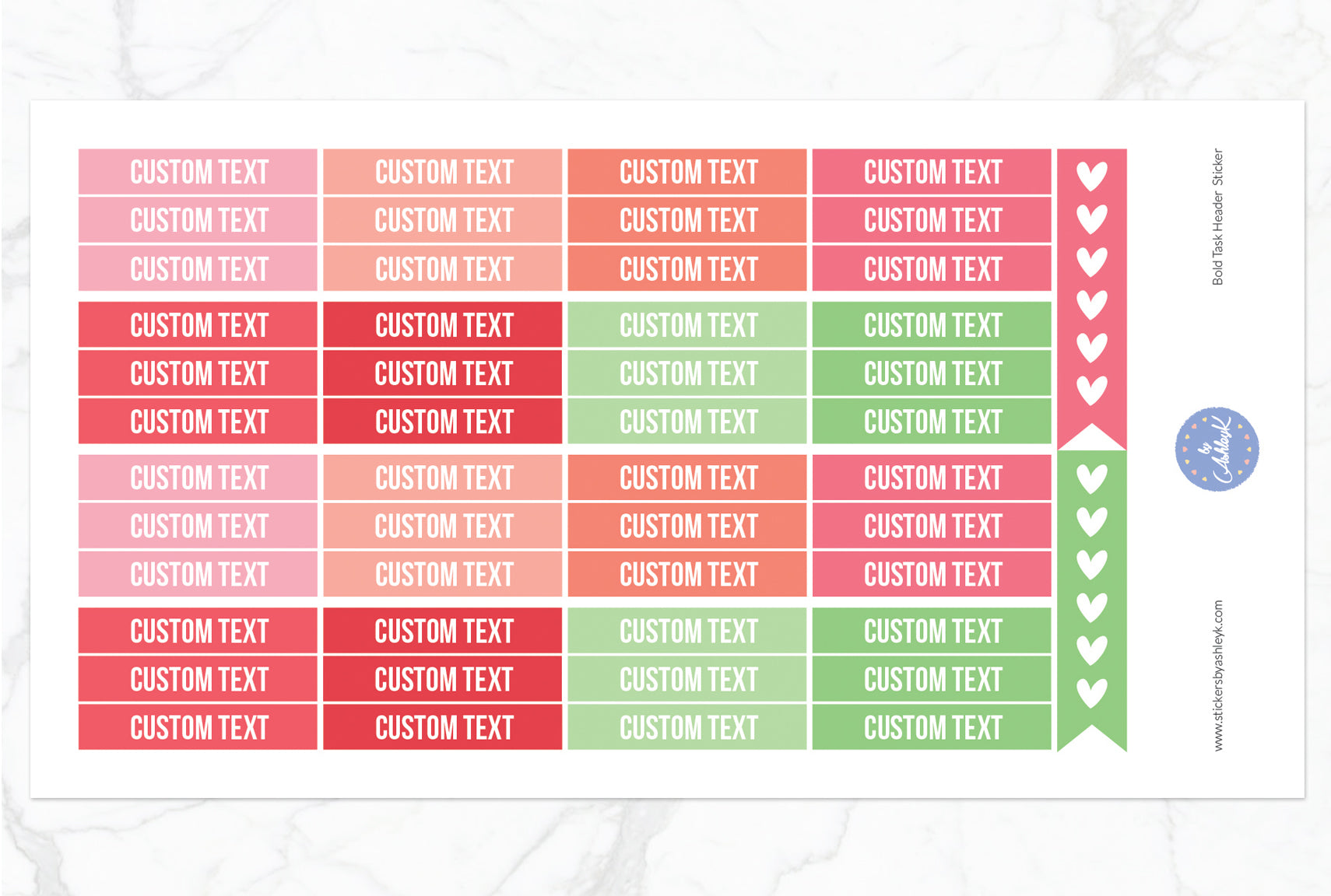 Bold Custom Header Stickers - Strawberry