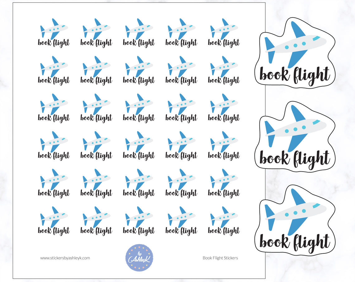 Cute Book Flight Stickers