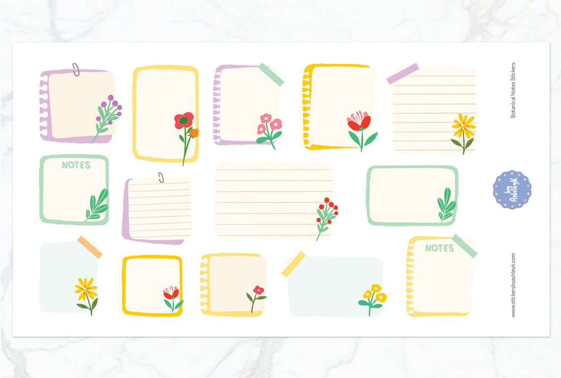 Botanical Notes Stickers