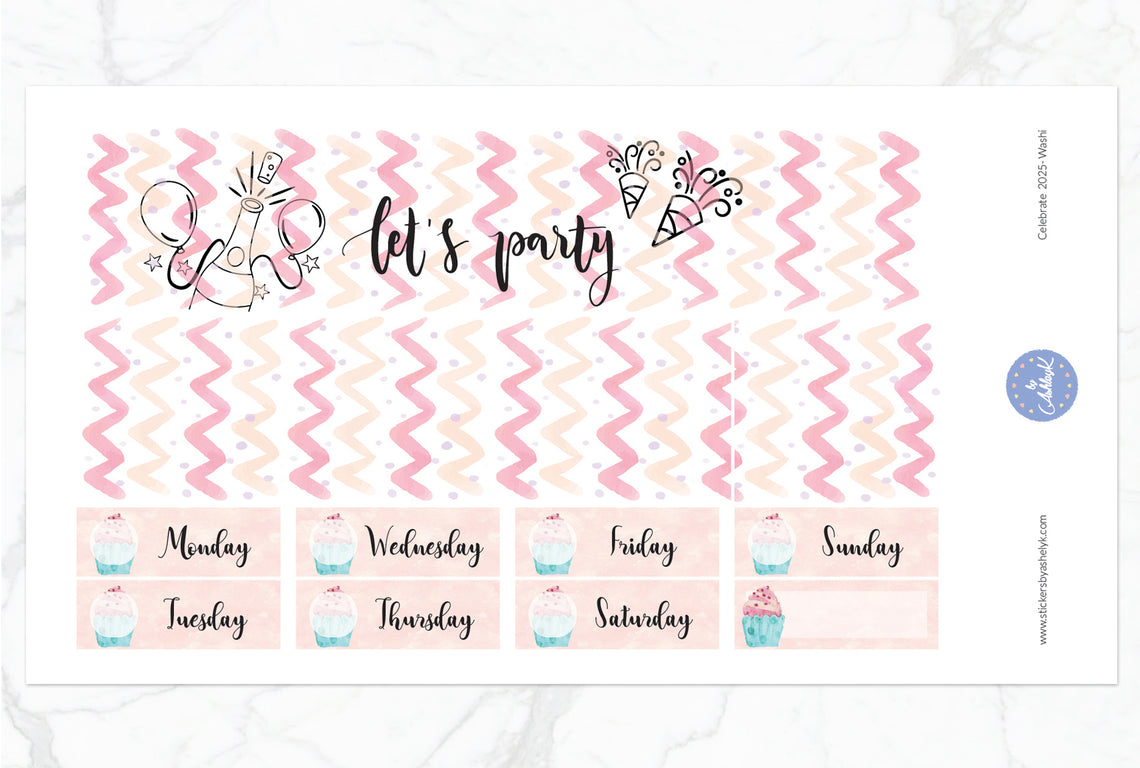Celebrate 2026 Weekly Kit  - Washi Sheet