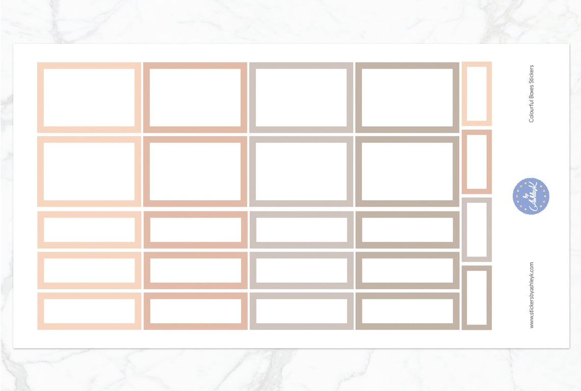 Colourful Boxes Stickers - Beige Neutral