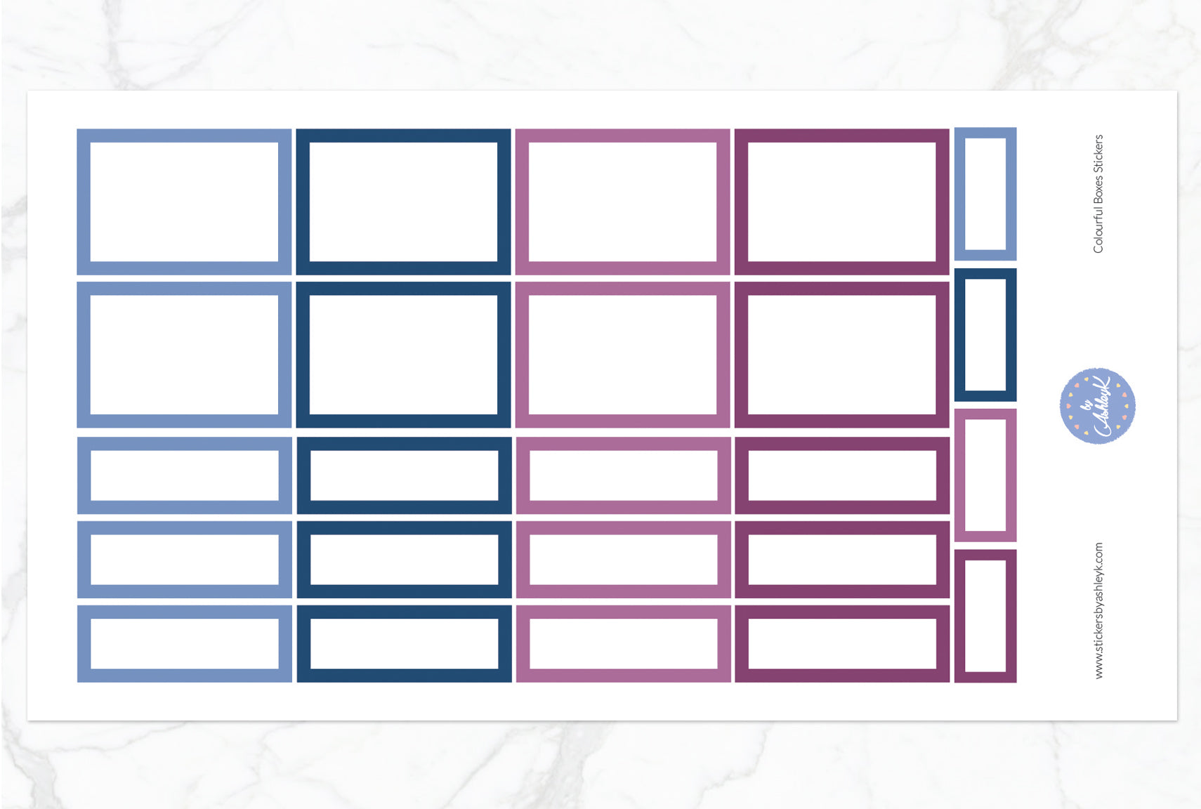 Colourful Boxes Stickers - Blueberry