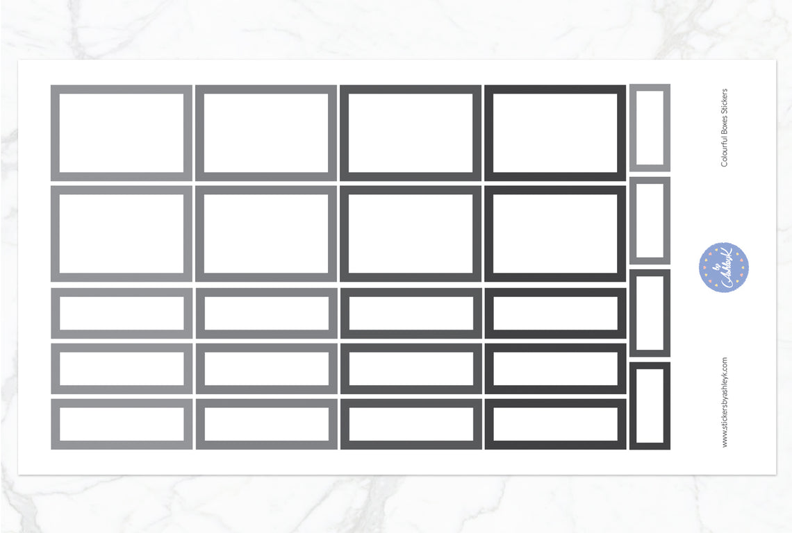 Colourful Boxes Stickers - Monochrome
