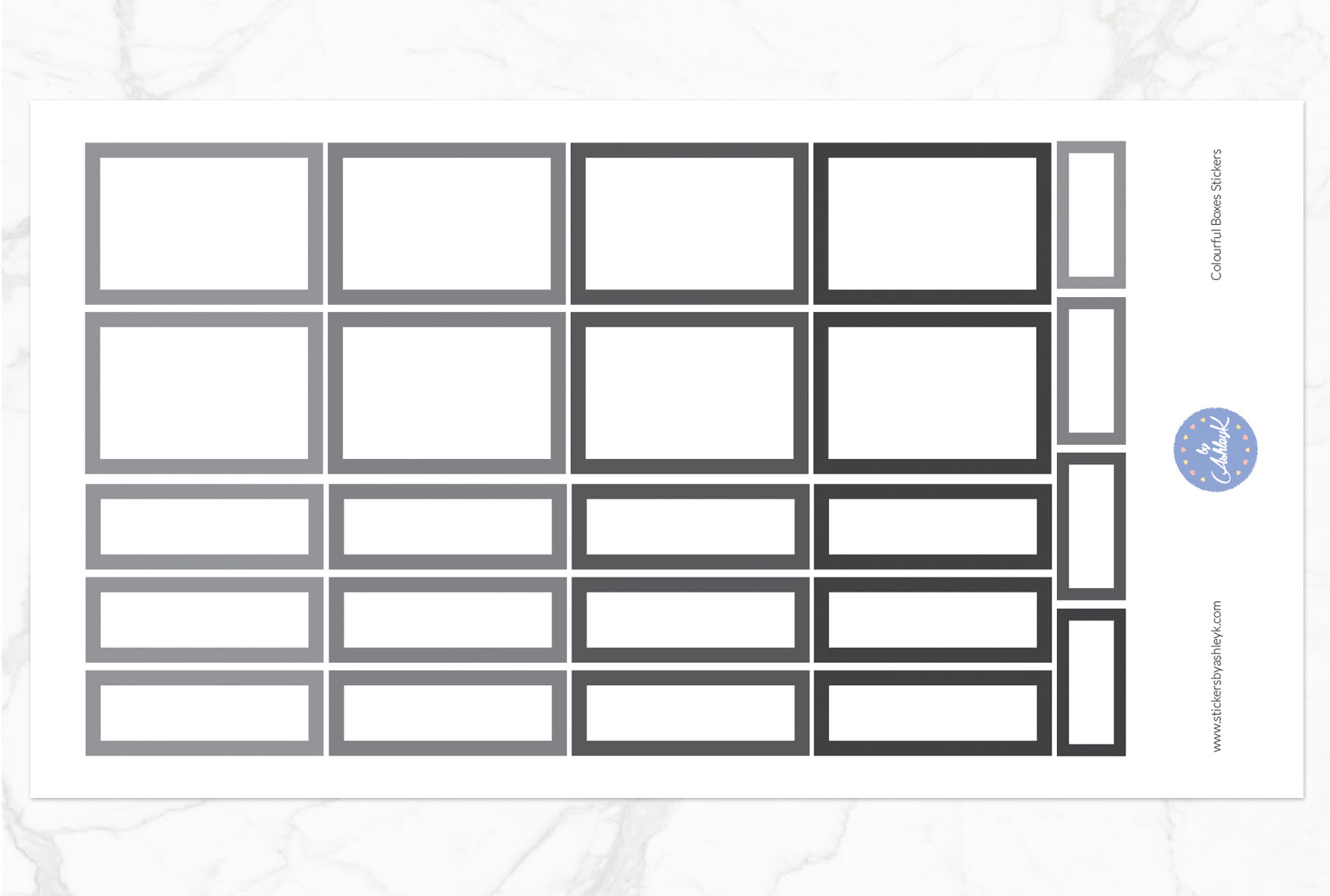 Colourful Boxes Stickers - Monochrome