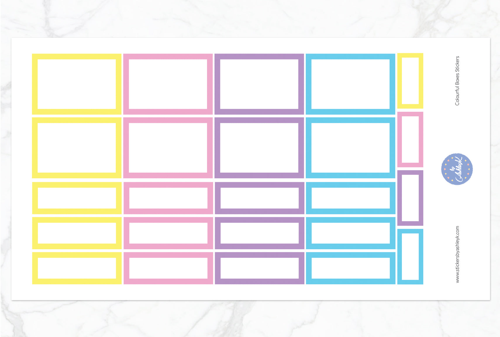 Colourful Boxes Stickers - Pastel