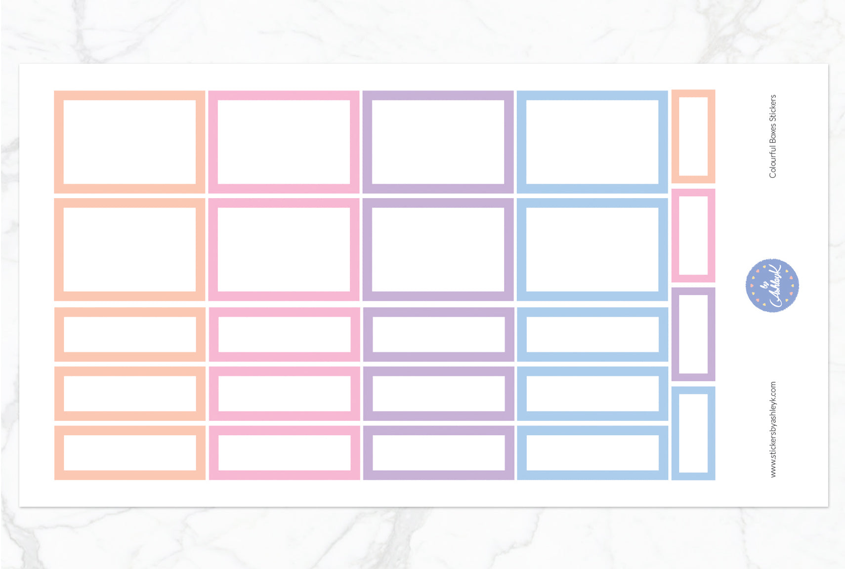 Colourful Boxes Stickers - Pastel Sunset