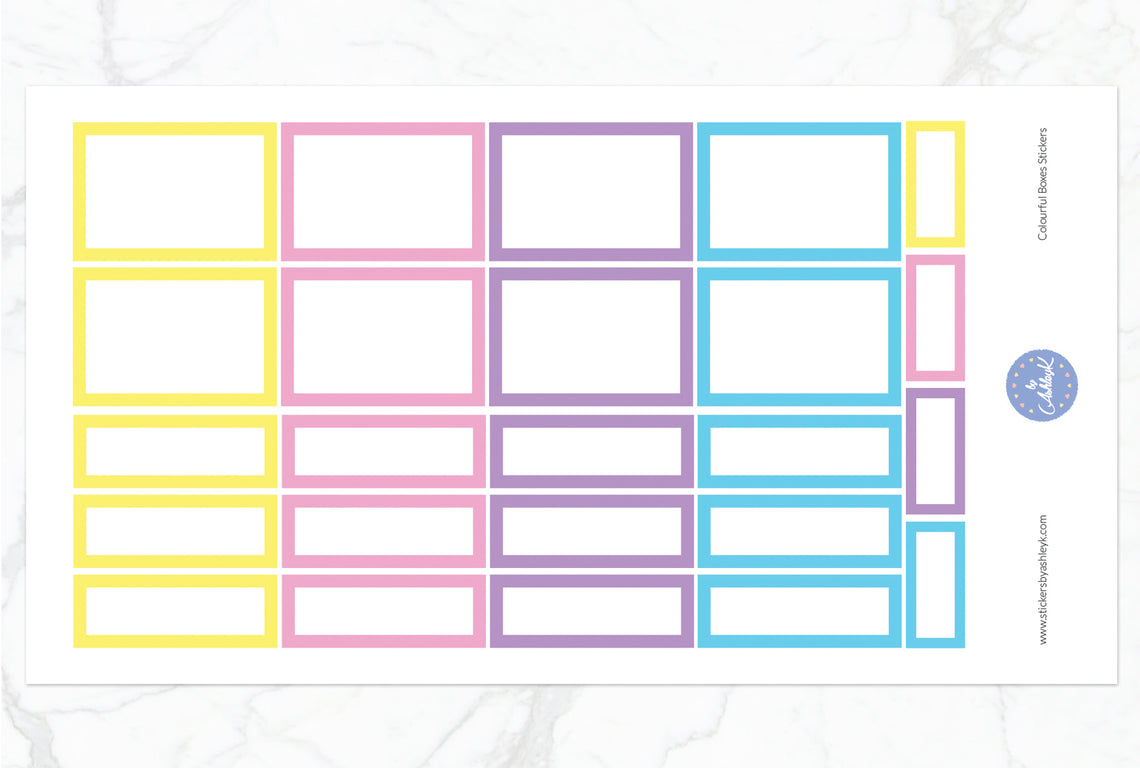 Colourful Boxes Stickers - Pastel