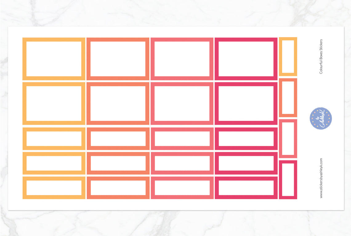 Colourful Boxes Stickers - Peach