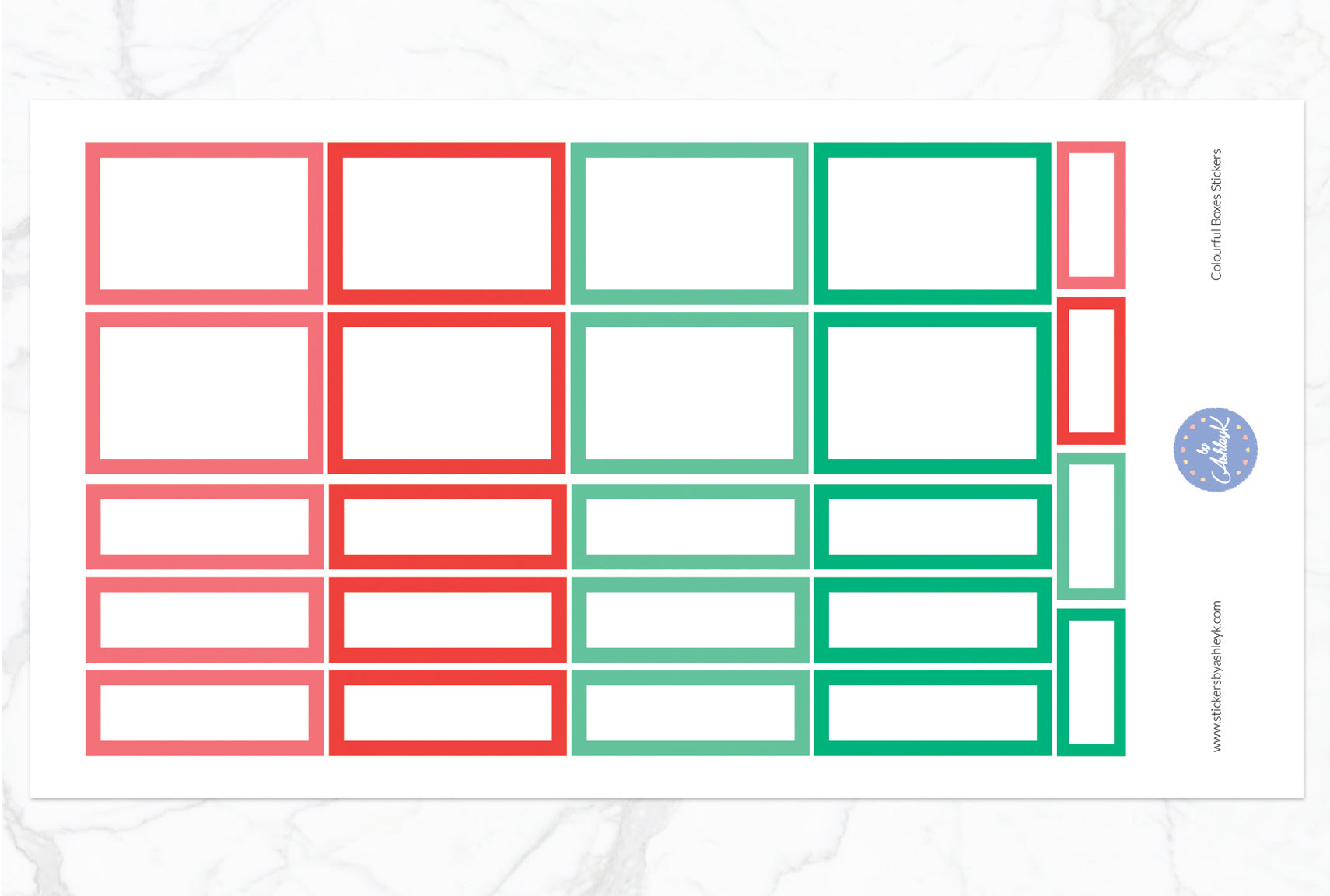 Colourful Boxes Stickers - Watermelon