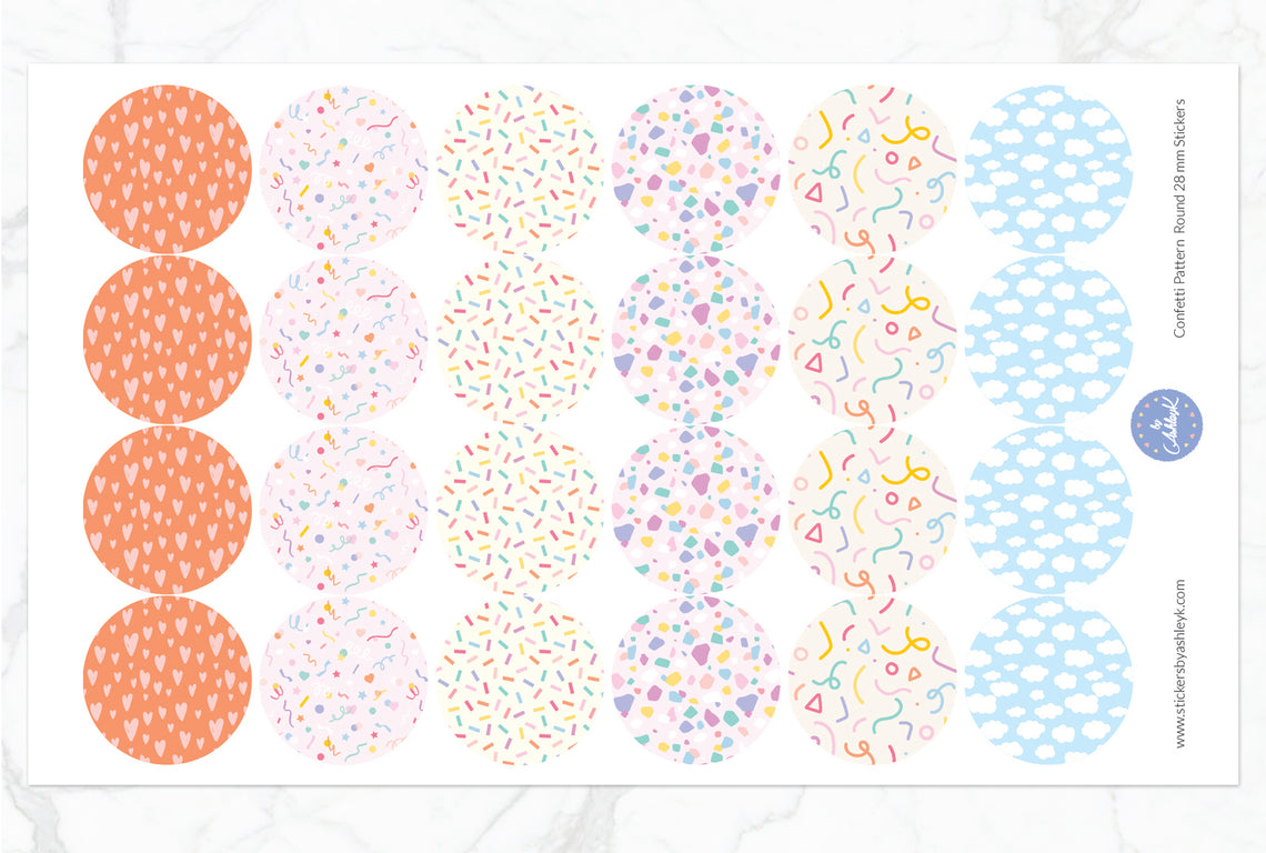 Confetti Corporate Round 28 mm Stickers