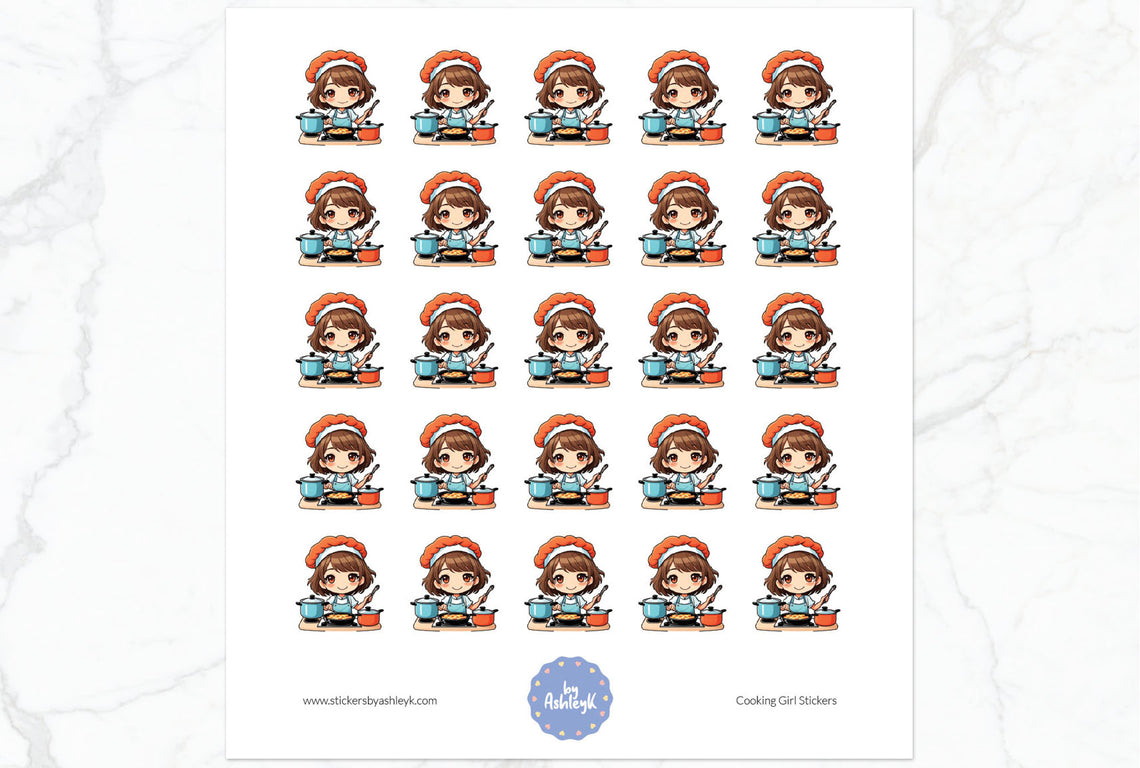 Cooking Girl Stickers