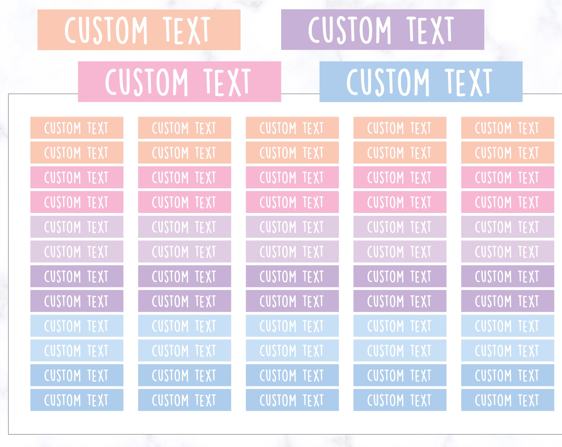 Custom Text Mini Header Stickers