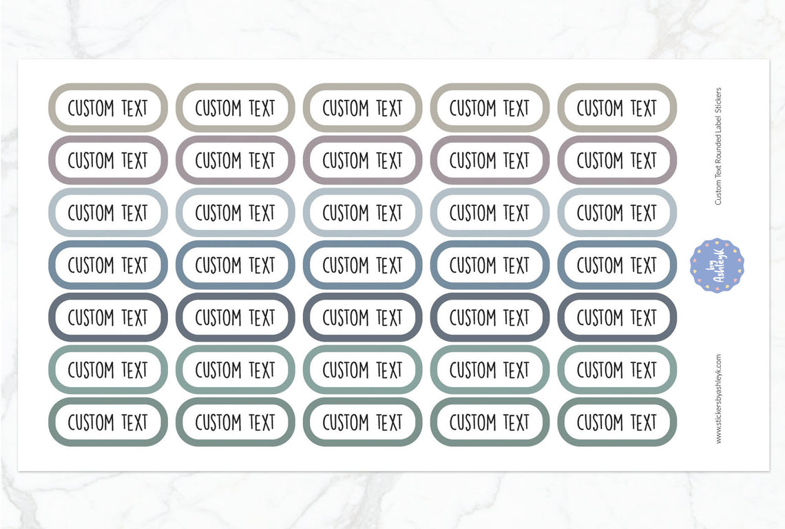 Custom Text Rounded Label Planner Stickers - Modern Neutral