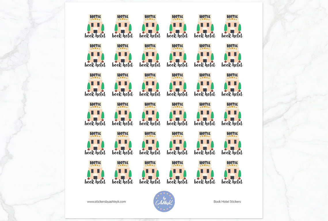 Cute Book Hotel Stickers