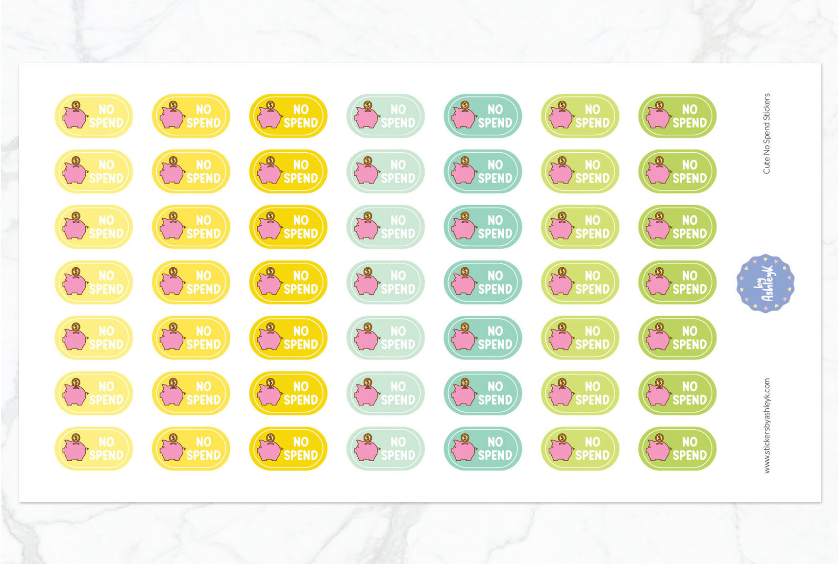 Cute No Spend Planner Stickers - Lemon&Lime
