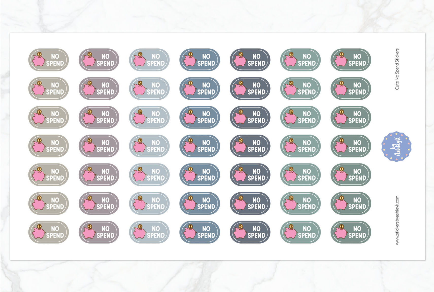 Cute No Spend Planner Stickers - Modern Neutral