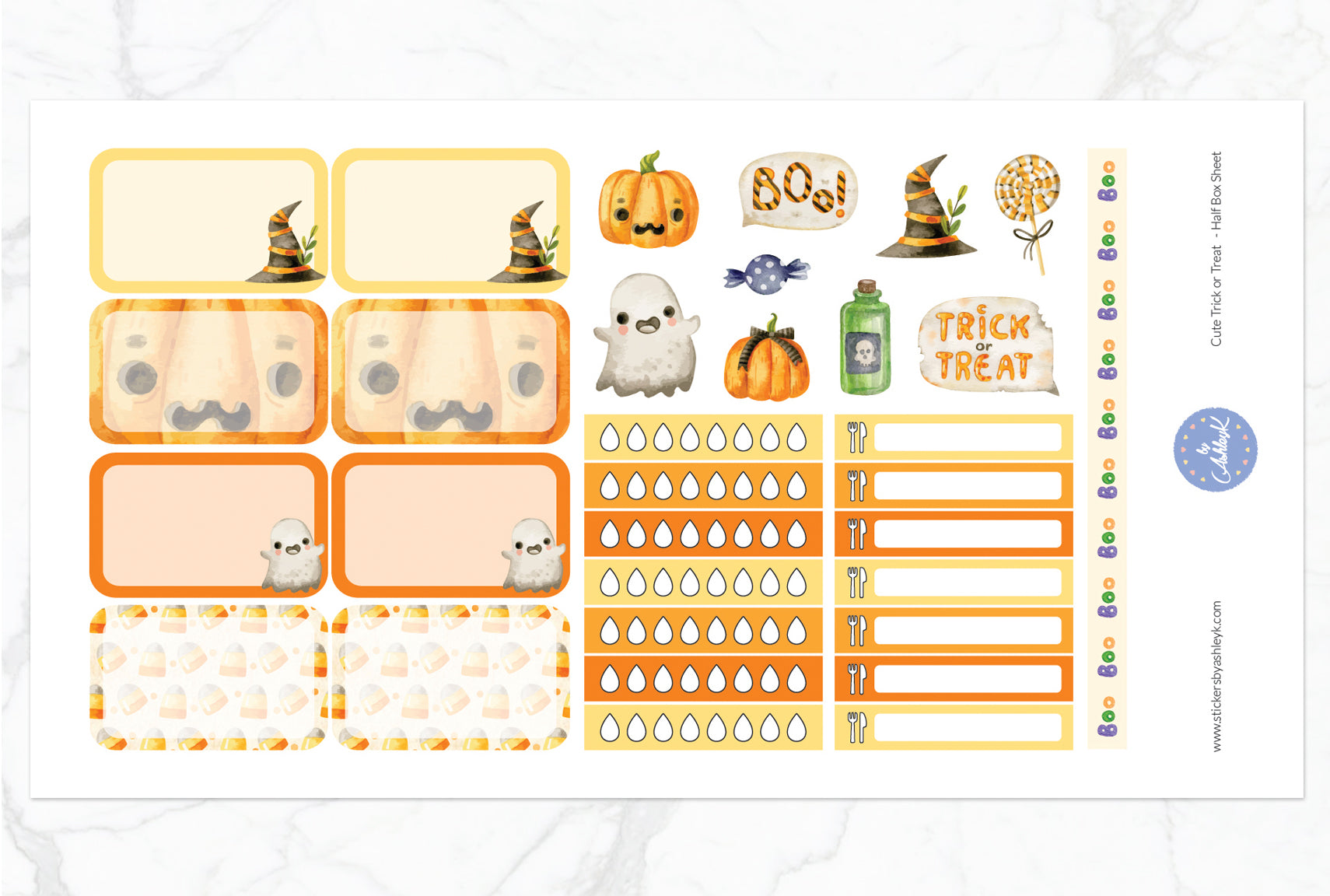 Cute Trick or Treat Weekly Kit  - Half Box Sheet