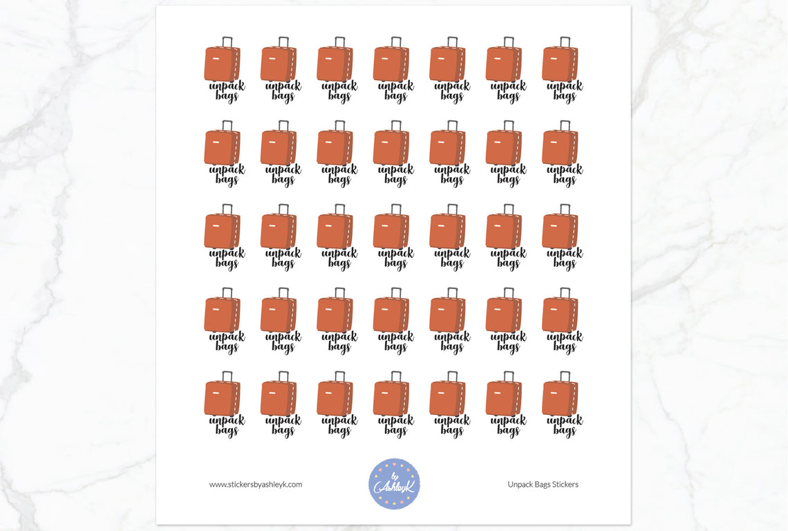 Cute Unpack Bags Stickers