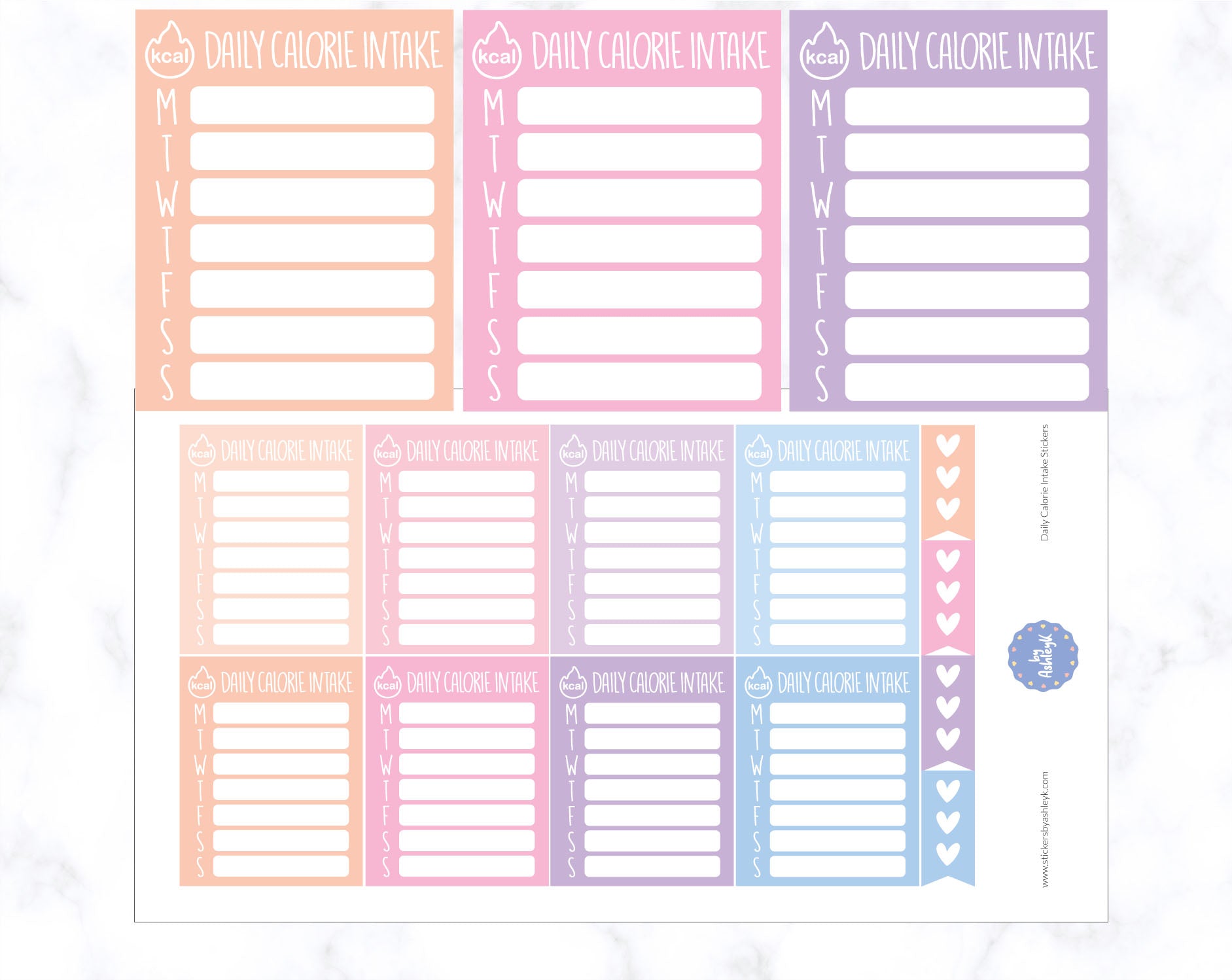 Daily Calorie Intake Planner Stickers
