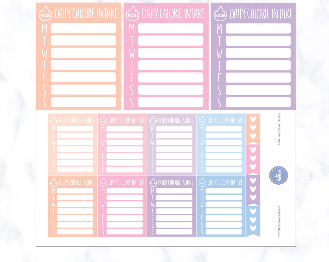 Daily Calorie Intake Planner Stickers