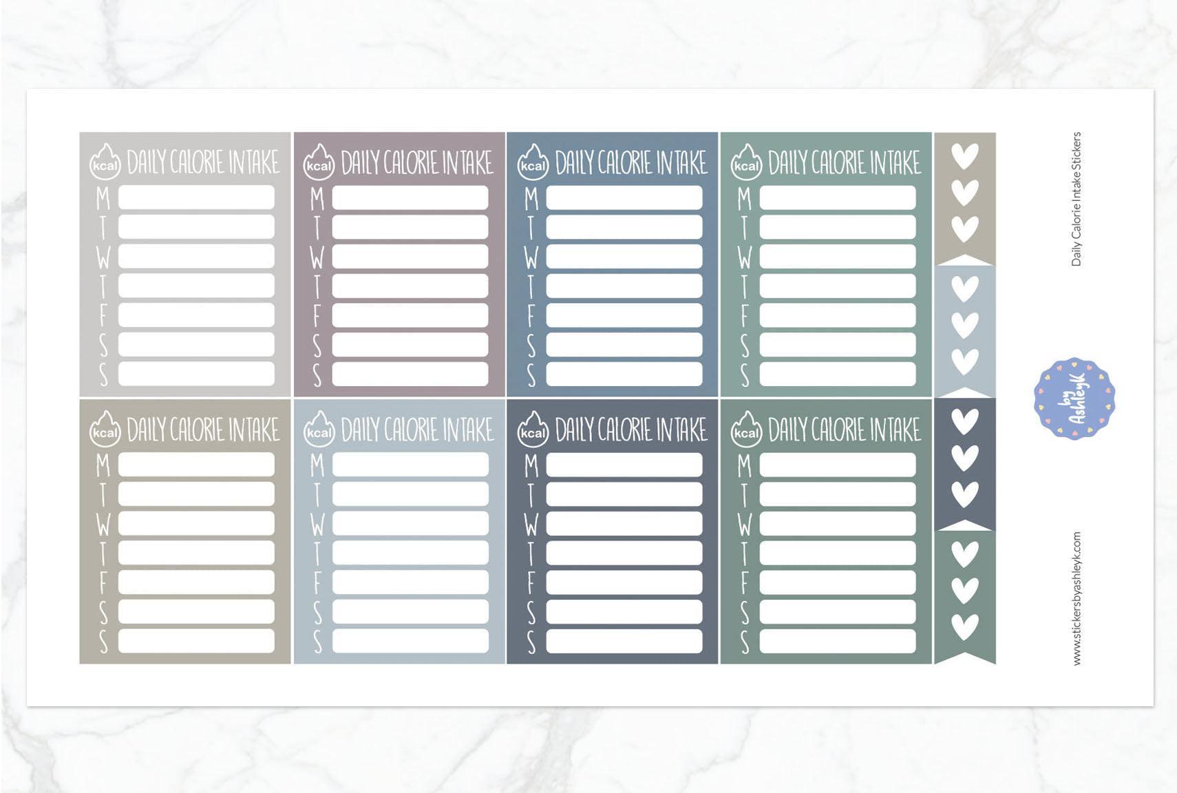 Daily Calorie Intake Planner Stickers - Modern Neutral