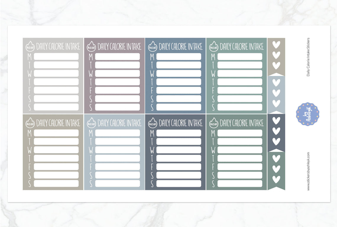 Daily Calorie Intake Planner Stickers - Modern Neutral