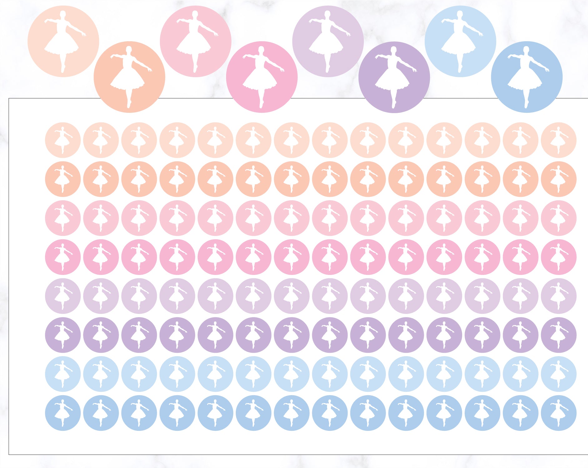 Dance Ballet Icon Round Stickers