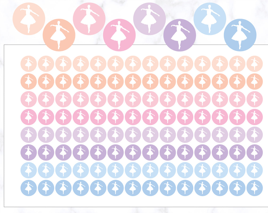 Dance Ballet Icon Round Stickers