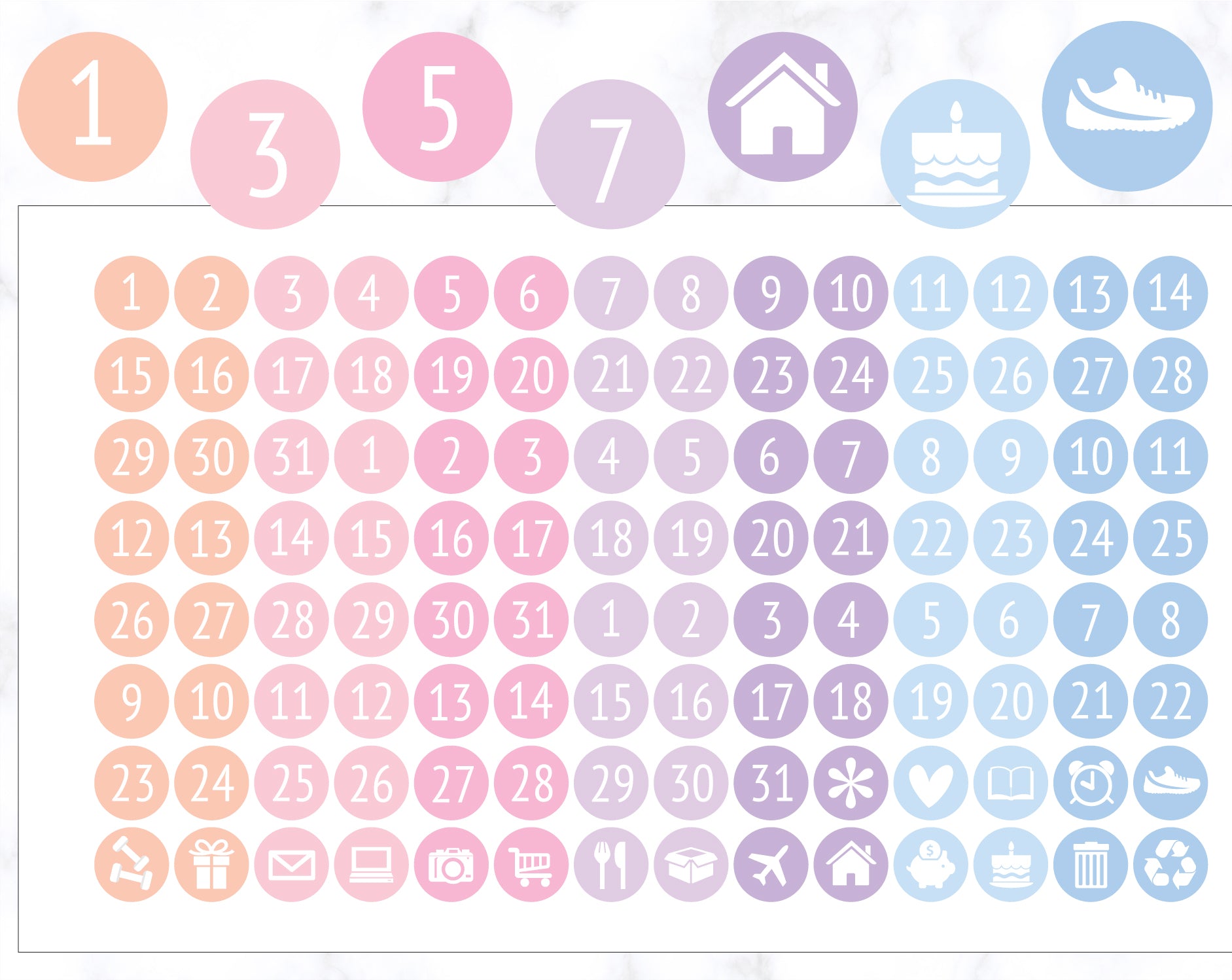 Date Dot 10 mm Stickers