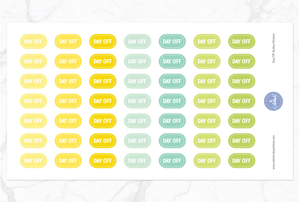 Day Off Button Stickers - Lemon&Lime
