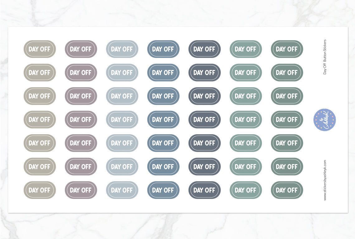 Day Off Button Stickers - Modern Neutral