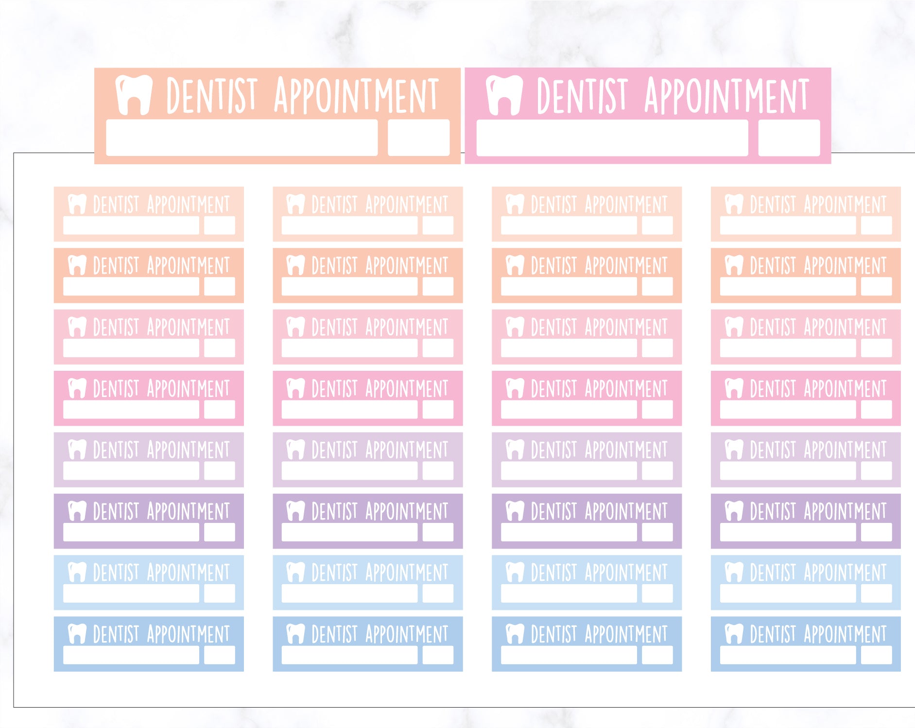 Dentist Appointment Tracker Stickers