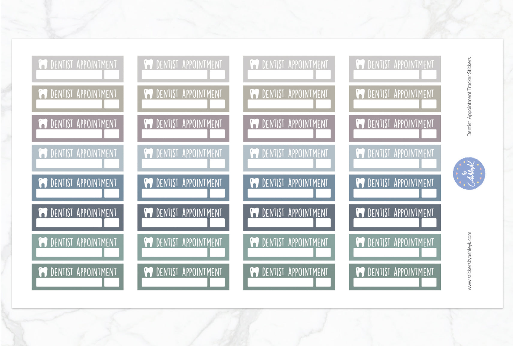 Dentist Appointment Tracker Stickers - Modern Neutral