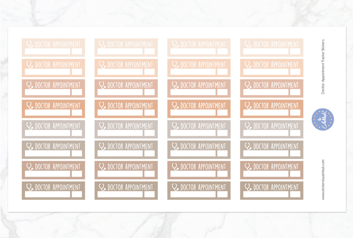Doctor Appointment Tracker Stickers - Beige Neutral