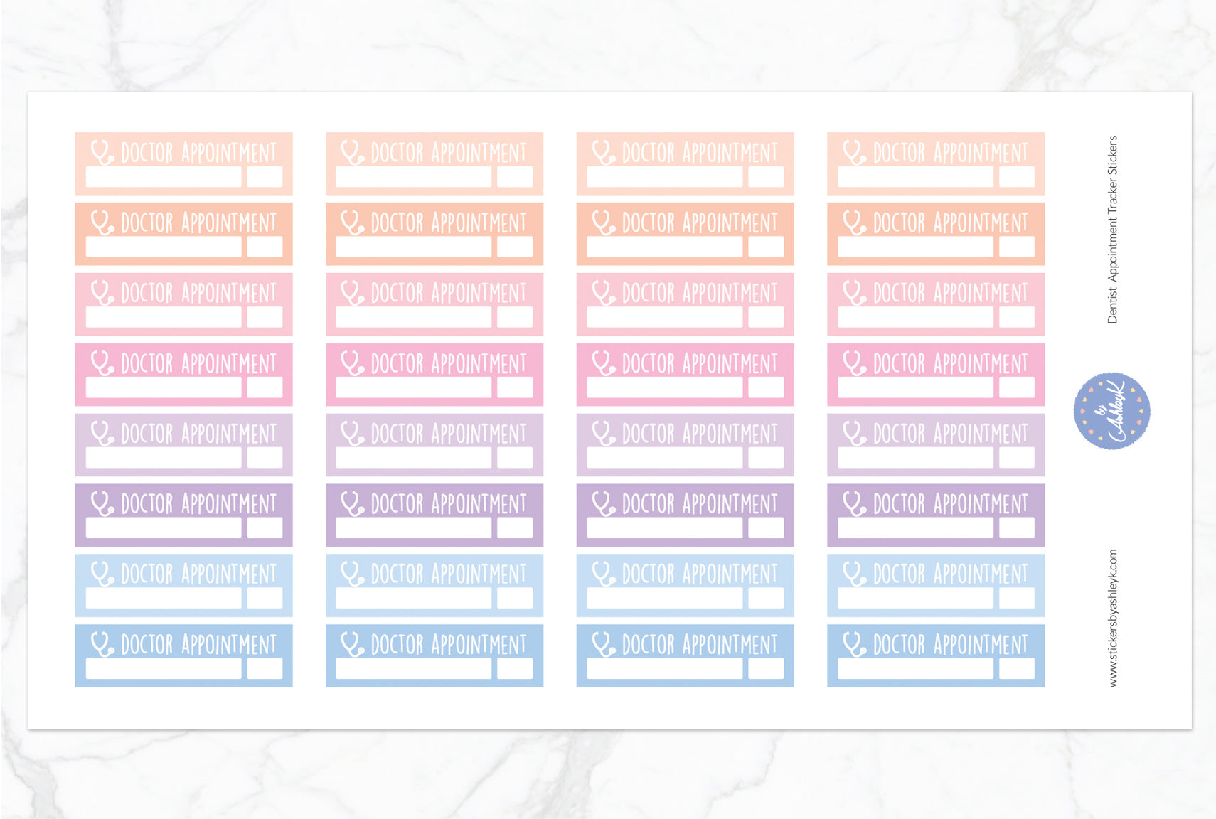 Doctor Appointment Tracker Stickers - Pastel Sunset